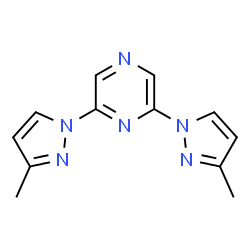 ChemSpider 2D Image | 2,6-Bis(3-methyl-1H-pyrazol-1-yl)pyrazine | C12H12N6