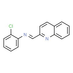 ChemSpider 2D Image | (E)-N-(2-Chlorophenyl)-1-(2-quinolinyl)methanimine | C16H11ClN2