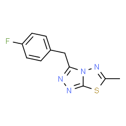 ChemSpider 2D Image | 3-(4-Fluorobenzyl)-6-methyl[1,2,4]triazolo[3,4-b][1,3,4]thiadiazole | C11H9FN4S