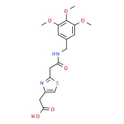 ChemSpider 2D Image | (2-{2-Oxo-2-[(3,4,5-trimethoxybenzyl)amino]ethyl}-1,3-thiazol-4-yl)acetic acid | C17H20N2O6S