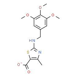 ChemSpider 2D Image | 4-Methyl-2-[(3,4,5-trimethoxybenzyl)amino]-1,3-thiazole-5-carboxylate | C15H17N2O5S