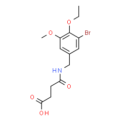 ChemSpider 2D Image | 4-[(3-Bromo-4-ethoxy-5-methoxybenzyl)amino]-4-oxobutanoic acid | C14H18BrNO5