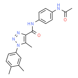 ChemSpider 2D Image | N-(4-Acetamidophenyl)-1-(3,4-dimethylphenyl)-5-methyl-1H-1,2,3-triazole-4-carboxamide | C20H21N5O2