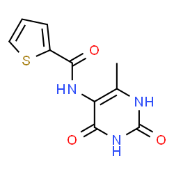 ChemSpider 2D Image | N-(6-Methyl-2,4-dioxo-1,2,3,4-tetrahydro-5-pyrimidinyl)-2-thiophenecarboxamide | C10H9N3O3S