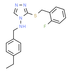 ChemSpider 2D Image | N-(4-Ethylbenzyl)-3-[(2-fluorobenzyl)sulfanyl]-4H-1,2,4-triazol-4-amine | C18H19FN4S