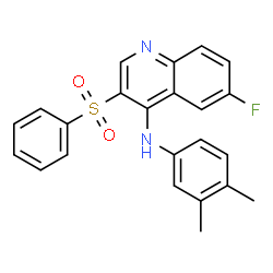 ChemSpider 2D Image | N-(3,4-Dimethylphenyl)-6-fluoro-3-(phenylsulfonyl)-4-quinolinamine | C23H19FN2O2S
