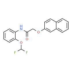 ChemSpider 2D Image | N-[2-(Difluoromethoxy)phenyl]-2-(2-naphthyloxy)acetamide | C19H15F2NO3