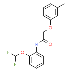 ChemSpider 2D Image | N-[2-(Difluoromethoxy)phenyl]-2-(3-methylphenoxy)acetamide | C16H15F2NO3