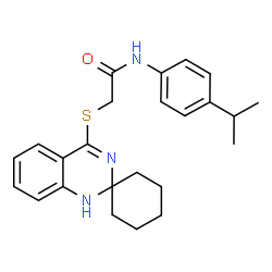 ChemSpider 2D Image | N-(4-Isopropylphenyl)-2-(1'H-spiro[cyclohexane-1,2'-quinazolin]-4'-ylsulfanyl)acetamide | C24H29N3OS