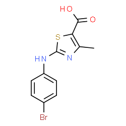 ChemSpider 2D Image | 2-[(4-Bromophenyl)amino]-4-methyl-1,3-thiazole-5-carboxylic acid | C11H9BrN2O2S