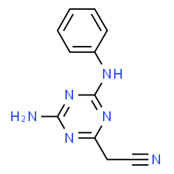 ChemSpider 2D Image | (4-Amino-6-anilino-1,3,5-triazin-2-yl)acetonitrile | C11H10N6