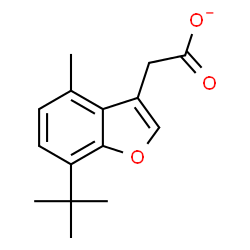 ChemSpider 2D Image | [4-Methyl-7-(2-methyl-2-propanyl)-1-benzofuran-3-yl]acetate | C15H17O3