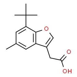ChemSpider 2D Image | (7-tert-Butyl-5-methyl-1-benzofuran-3-yl)acetic acid | C15H18O3