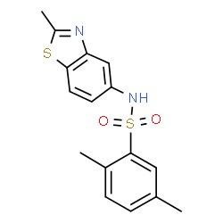 ChemSpider 2D Image | 2,5-Dimethyl-N-(2-methyl-1,3-benzothiazol-5-yl)benzenesulfonamide | C16H16N2O2S2