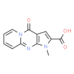 ChemSpider 2D Image | 1-Methyl-4-oxo-1,4-dihydropyrido[1,2-a]pyrrolo[2,3-d]pyrimidine-2-carboxylic acid | C12H9N3O3