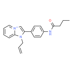 ChemSpider 2D Image | 1-Allyl-2-[4-(butyrylamino)phenyl]-1H-imidazo[1,2-a]pyridin-4-ium | C20H22N3O
