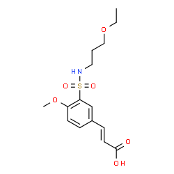 ChemSpider 2D Image | (2E)-3-{3-[(3-Ethoxypropyl)sulfamoyl]-4-methoxyphenyl}acrylic acid | C15H21NO6S