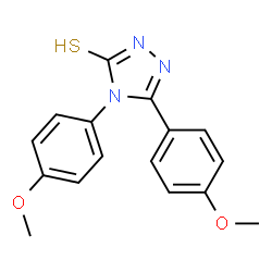 ChemSpider 2D Image | 4,5-Bis(4-methoxyphenyl)-2,4-dihydro-3H-1,2,4-triazole-3-thione | C16H15N3O2S