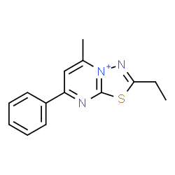 ChemSpider 2D Image | 2-Ethyl-5-methyl-7-phenyl[1,3,4]thiadiazolo[3,2-a]pyrimidin-4-ium | C14H14N3S