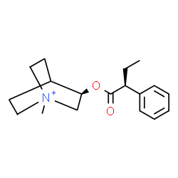 ChemSpider 2D Image | (3R)-1-Methyl-3-{[(2S)-2-phenylbutanoyl]oxy}-1-azoniabicyclo[2.2.2]octane | C18H26NO2