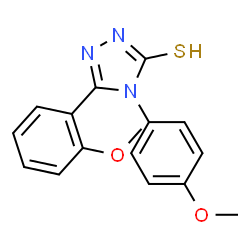 ChemSpider 2D Image | 5-(2-METHOXY-PHENYL)-4-(4-METHOXY-PHENYL)-4H-(1,2,4)TRIAZOLE-3-THIOL | C16H15N3O2S