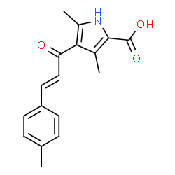 ChemSpider 2D Image | 3,5-Dimethyl-4-[(2E)-3-(4-methylphenyl)-2-propenoyl]-1H-pyrrole-2-carboxylic acid | C17H17NO3