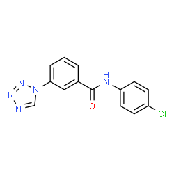 ChemSpider 2D Image | N-(4-Chlorophenyl)-3-(1H-tetrazol-1-yl)benzamide | C14H10ClN5O