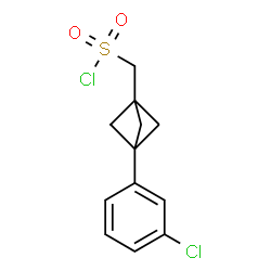 ChemSpider 2D Image | [3-(3-Chlorophenyl)bicyclo[1.1.1]pent-1-yl]methanesulfonyl chloride | C12H12Cl2O2S