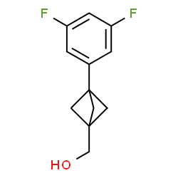 ChemSpider 2D Image | [3-(3,5-Difluorophenyl)bicyclo[1.1.1]pent-1-yl]methanol | C12H12F2O