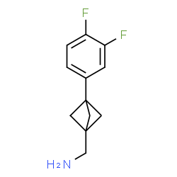 ChemSpider 2D Image | 1-[3-(3,4-Difluorophenyl)bicyclo[1.1.1]pent-1-yl]methanamine | C12H13F2N