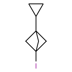 ChemSpider 2D Image | 1-Cyclopropyl-3-iodobicyclo[1.1.1]pentane | C8H11I