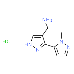 ChemSpider 2D Image | 1-(2'-Methyl-1H,2'H-3,3'-bipyrazol-4-yl)methanamine hydrochloride (1:1) | C8H12ClN5