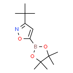ChemSpider 2D Image | 3-(2-Methyl-2-propanyl)-5-(4,4,5,5-tetramethyl-1,3,2-dioxaborolan-2-yl)-1,2-oxazole | C13H22BNO3