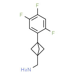 ChemSpider 2D Image | 1-[3-(2,4,5-Trifluorophenyl)bicyclo[1.1.1]pent-1-yl]methanamine | C12H12F3N