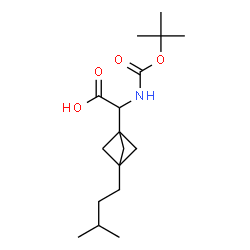 ChemSpider 2D Image | [3-(3-Methylbutyl)bicyclo[1.1.1]pent-1-yl]({[(2-methyl-2-propanyl)oxy]carbonyl}amino)acetic acid | C17H29NO4