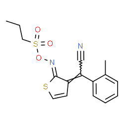 ChemSpider 2D Image | (2Z)-(2-Methylphenyl)[(2Z)-2-{[(propylsulfonyl)oxy]imino}-3(2H)-thiophenylidene]acetonitrile | C16H16N2O3S2