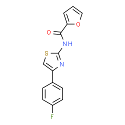 ChemSpider 2D Image | N-[4-(4-Fluorophenyl)-1,3-thiazol-2-yl]-2-furamide | C14H9FN2O2S