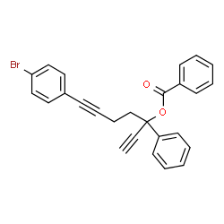 ChemSpider 2D Image | 7-(4-Bromophenyl)-3-phenyl-1,6-heptadiyn-3-yl benzoate | C26H19BrO2