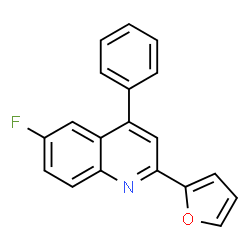 ChemSpider 2D Image | 6-Fluoro-2-(2-furyl)-4-phenylquinoline | C19H12FNO