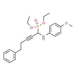 ChemSpider 2D Image | Diethyl {1-[(4-methoxyphenyl)amino]-5-phenyl-2-pentyn-1-yl}phosphonate | C22H28NO4P