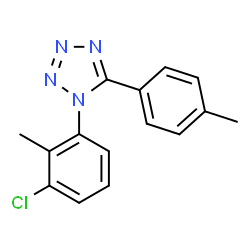 ChemSpider 2D Image | 1-(3-Chloro-2-methyl-phenyl)-5-p-tolyl-1H-tetrazole | C15H13ClN4