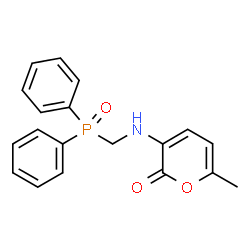 ChemSpider 2D Image | 3-{[(Diphenylphosphoryl)methyl]amino}-6-methyl-2H-pyran-2-one | C19H18NO3P