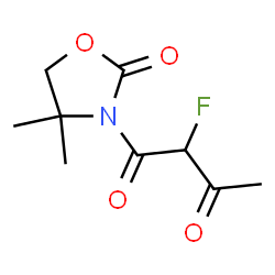 ChemSpider 2D Image | 1-(4,4-Dimethyl-2-oxo-1,3-oxazolidin-3-yl)-2-fluoro-1,3-butanedione | C9H12FNO4