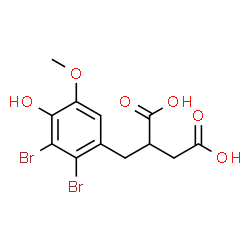 ChemSpider 2D Image | 2-(2,3-Dibromo-4-hydroxy-5-methoxybenzyl)succinic acid | C12H12Br2O6