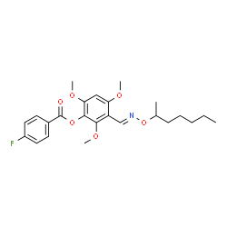 ChemSpider 2D Image | 3-{(E)-[(2-Heptanyloxy)imino]methyl}-2,4,6-trimethoxyphenyl 4-fluorobenzoate | C24H30FNO6