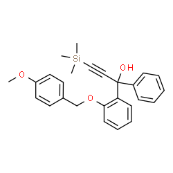 ChemSpider 2D Image | 1-{2-[(4-Methoxybenzyl)oxy]phenyl}-1-phenyl-3-(trimethylsilyl)-2-propyn-1-ol | C26H28O3Si