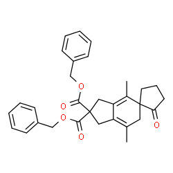 ChemSpider 2D Image | Dibenzyl 4',7'-dimethyl-2-oxo-1',6'-dihydrospiro[cyclopentane-1,5'-indene]-2',2'(3'H)-dicarboxylate | C31H32O5