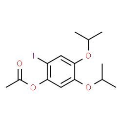 ChemSpider 2D Image | 2-Iodo-4,5-diisopropoxyphenyl acetate | C14H19IO4