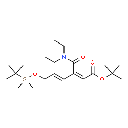 ChemSpider 2D Image | 2-Methyl-2-propanyl (2Z,4E)-3-(diethylcarbamoyl)-6-{[dimethyl(2-methyl-2-propanyl)silyl]oxy}-2,4-hexadienoate | C21H39NO4Si