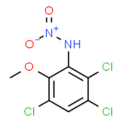 ChemSpider 2D Image | 2,3,5-Trichloro-6-methoxy-N-nitroaniline | C7H5Cl3N2O3
